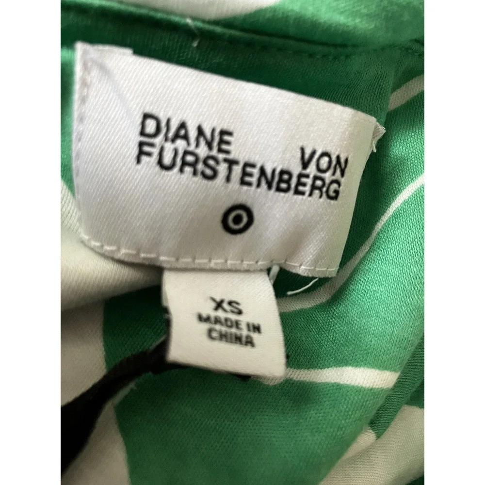NWOT DVF Target Diane Von Furstenberg‎ Size XS HALTER JUMPSUIT green White - Picture 6 of 12